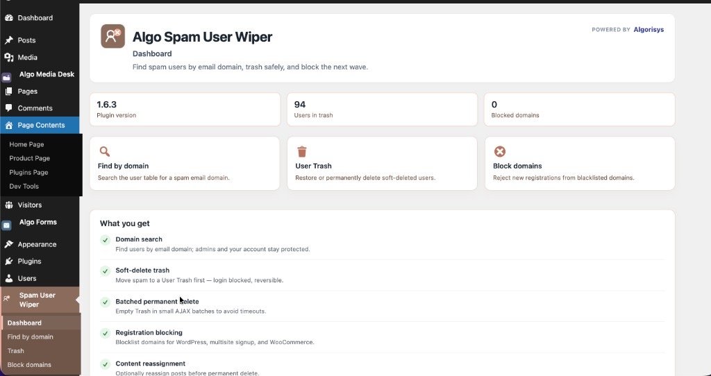 Algo Spam User Wiper screenshot